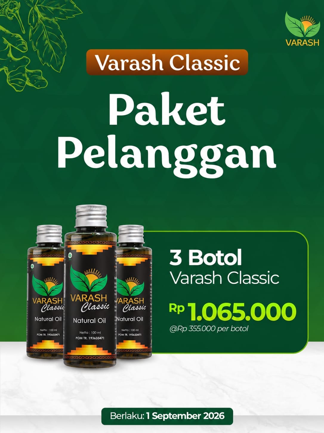 Paket 3 Botol Varash Classic